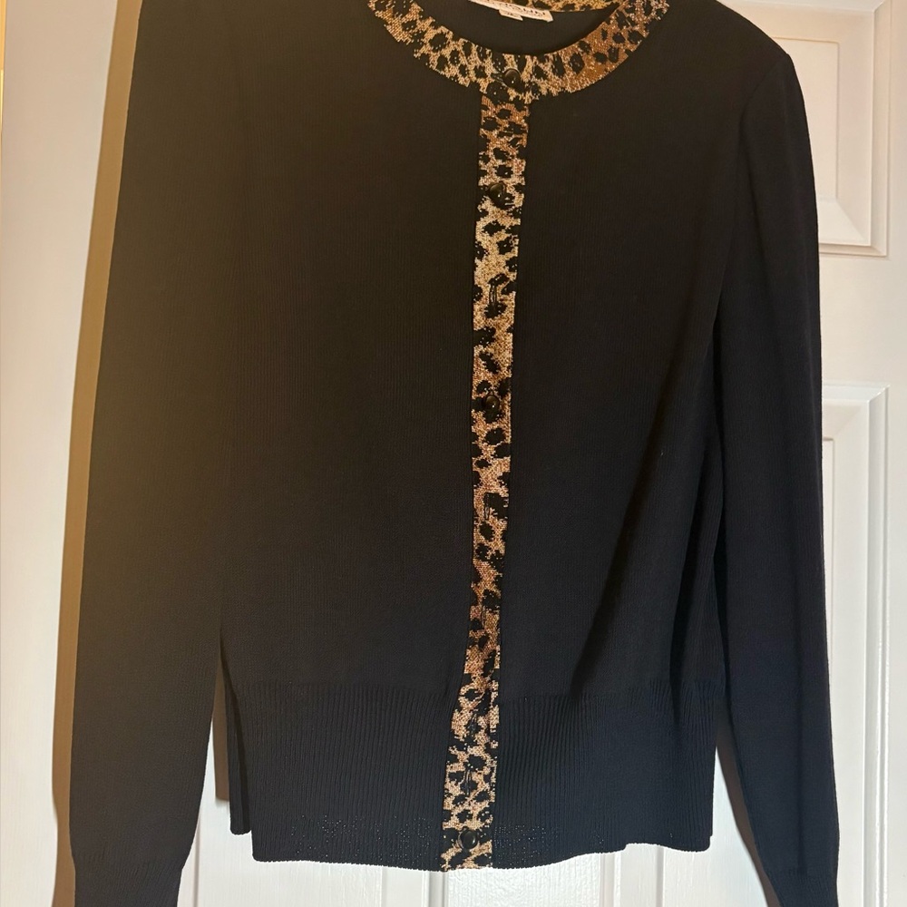 St. John Black and Gold Sweater